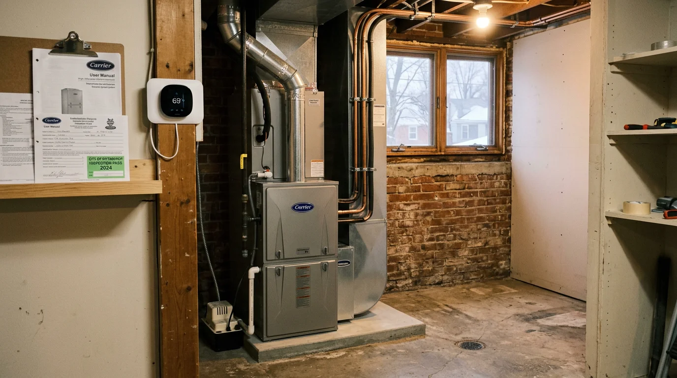 Heating system installation in residential home